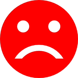 Review page sad face icon for customers who may not have had the experience they wanted.